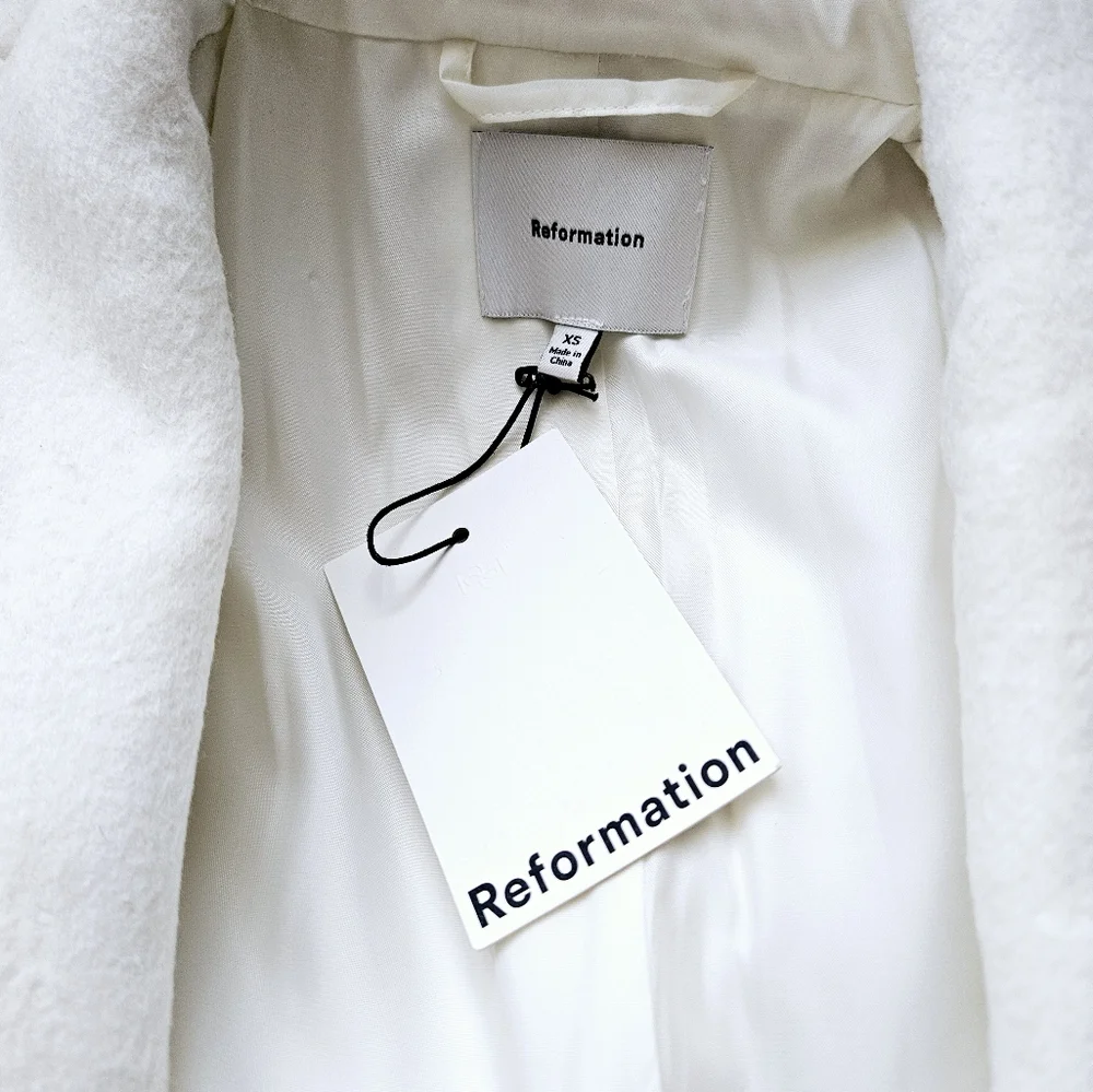 New Reformation Eden Nipped Waist Coat White - Picture 8 of 10